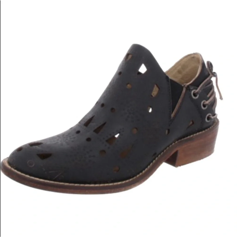 Musse & Cloud Anthropologie Coolise Leather Laser Cut Bootie